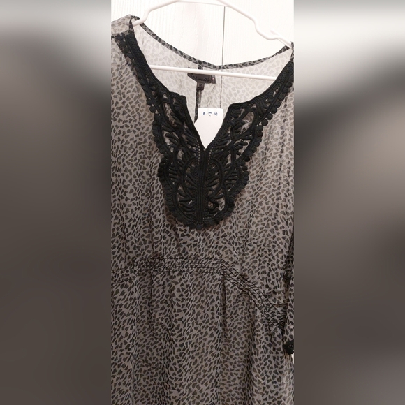 Mad Modele Animal Print NWT Sheer Grey and Black Cheetah Dress Size 1X Summer - Picture 5 of 7